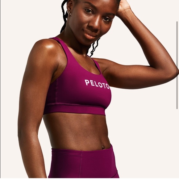 Lululemon Athletica Peloton Fuschia Strappy Energy Sports Bra Size Medium - Picture 6 of 12